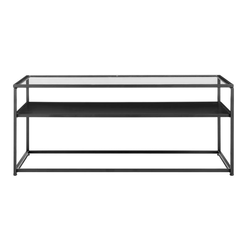 Portside Metal & Glass Rectangle Coffee Table (Black)