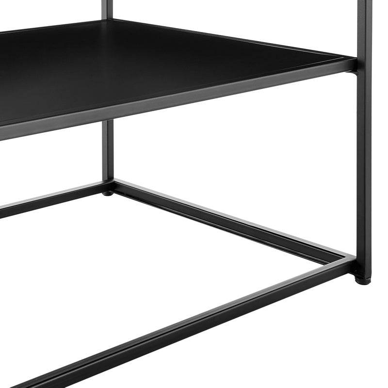 Portside Metal & Glass Rectangle Coffee Table (Black)