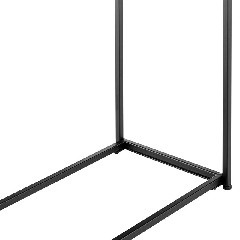 Portside Metal & Glass Shelf Console Hall Table (Black)