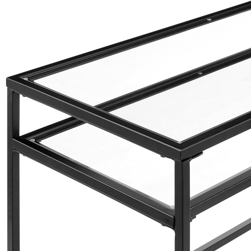 Portside Metal & Glass Shelf Desk (Black)