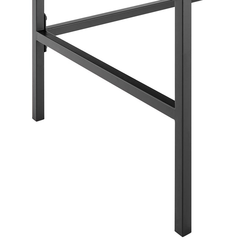 Portside Metal & Glass Shelf Desk (Black)