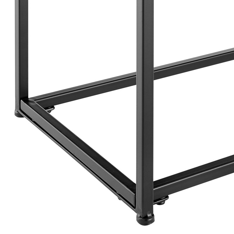 Portside Metal & Marble Shelf Console Hall Table (Black)