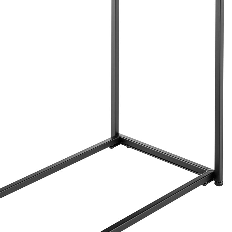 Portside Metal & Marble Shelf Console Hall Table (Black)