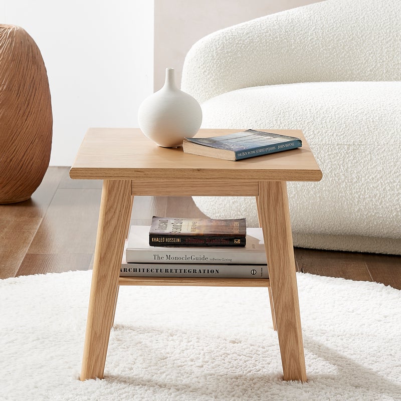 Stockholm Oak Mid Century Side Lamp Table